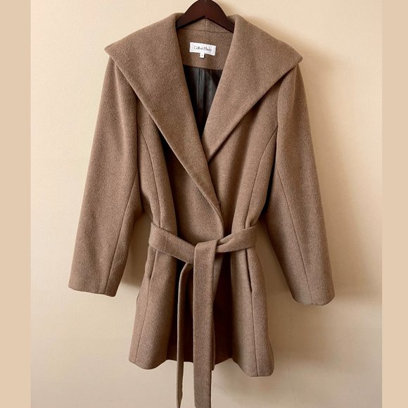 Calvin Klein Belted Wrap Coat Like New 
